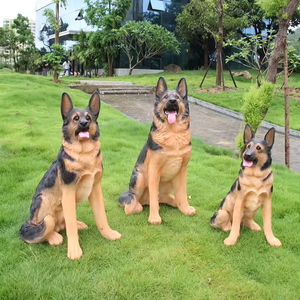 Vente en usine de figurines de chien berger <span class=keywords><strong>allemand</strong></span> grandeur nature, statues de chien en fibre de verre, artisanat en résine d'animaux mignons, statues de chien - Product Image 6