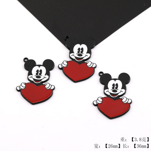 Colgante de aleación con cabeza de Mickey Mouse, aleación de zinc, temática de dibujos animados, accesorios de joyería DIY, adorno para llavero, regalo unisex - Product Image 4