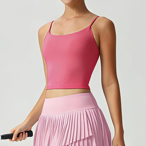 Nouveau soutien-gorge de <span class=keywords><strong>sport</strong></span> sans couture respirant pour <span class=keywords><strong>femme</strong></span>, haute résistance, antichoc, anti-affaissement, course, yoga, fitness, maintien élevé, bretelles spaghetti - Product Image 4