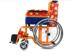 Silla de ruedas manual ligera y económica para niños, silla de ruedas para niños con parálisis cerebral
