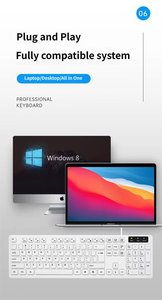 คีย์บอร์ดแบบมีสาย ภาษาอังกฤษและภาษาฝรั่งเศส สำหรับคอมพิวเตอร์ คีย์บอร์ดแบบ Low Profile ปุ่ม <span class=keywords><strong>Chiclet</strong></span> เชื่อมต่อผ่าน USB - Product Image 3