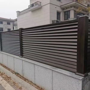 Clôture de jardin en aluminium gris de conception nouvelle, panneau de clôture horizontal plat en forme de nouilles, écran de confidentialité en aluminium pour jardin, clôture de cour - Product Image 2