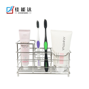 Porte-brosse à dents rectangulaire en acier inoxydable Jianengda, support mural pour salle de bain, résistant à la rouille, multifonctionnel - Product Image 1