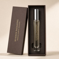 Flacon de parfum en verre fin avec bouchon chromé argenté, boîte cadeau en deux parties avec insert en mousse, flacon de Cologne vide arrondi, emballage de luxe