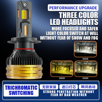 Phare LED de voiture laser trois couleurs avec 4 tubes en cuivre 200W décodeur Canbus haute puissance H4/H7/H11 200W plus lumineux Hi/Lo nouveau