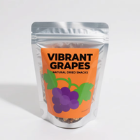 Sacs zip-lock imprimés personnalisés Sacs d'emballage refermables en mylar Sacs d'emballage alimentaire en papier aluminium en bonbon grains de café raisins secs