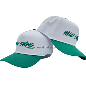 Bán buôn lưới hat tùy chỉnh 100% cotton da vá thêu logo thể thao hai Tone 5 Bảng điều chỉnh cong vành mũ bóng chày - Product Image 1