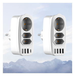ปลั๊กไฟติดผนัง 7-in-1 ยอดนิยม แบบ EU ยุโรป พร้อมพอร์ต USB-A และพอร์ต USB-C รองรับแรงดันไฟฟ้า 100V-250V กำลังไฟ 4000W 16A มีเต้ารับไฟฟ้า 3 ช่อง - Product Image 3