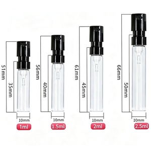 Flacon pulvérisateur vide en verre noir et blanc de 1 ml, 1,5 ml, 2 ml, 2,5 ml pour échantillons de parfum et testeurs de voyage - Product Image 6