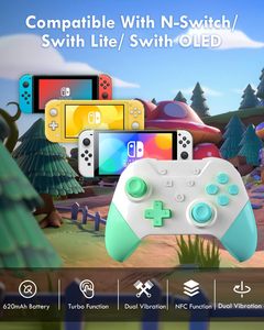 Manette Switch, manette sans fil Switch Pro pour Nintendo Switch/Switch Lite, prend en charge l'axe gyroscopique, le turbo, la fonction NFC <span class=keywords><strong>Amiibo</strong></span> - Product Image 2