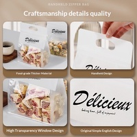 Sac en papier de coton blanc avec fermeture éclair auto-adhésive pour emballage de pâtisseries flocon de neige, pain, snacks, bonbons, nougats, biscuits, sucre et gelée