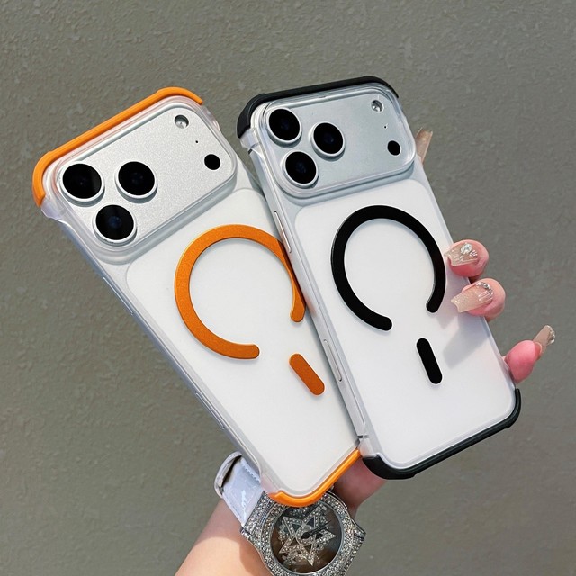 Designer Borderless Transparent Magnetic Matte Phone case for iPhone 17air 16 15 Plus 14 Pro Max PC Skin Feel Frosted Back Cover
