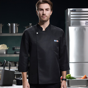 <span class=keywords><strong>Giacca</strong></span> da Chef Giapponese per Ristorante, Uniforme da Cucina, <span class=keywords><strong>Giacca</strong></span> <span class=keywords><strong>Nera</strong></span> da Chef per Uomo, Uniforme per Hotel - Product Image 5