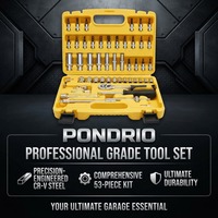 Jeu de clés à douilles en acier CR-V de qualité supérieure, 53 pièces, jeu de douilles 3/4, kit d'outils à main professionnel avec étui pour garage et réparation automobile