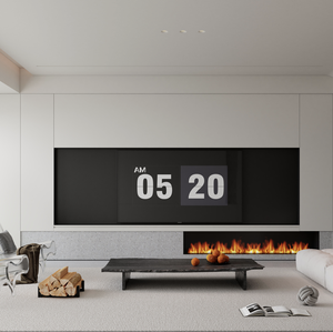 Console TV moderne à poser au sol avec foyer, best-seller d'usine pour le rangement dans le salon, villa, hôtel, appartement (<span class=keywords><strong>bois</strong></span>) - Product Image 1