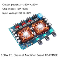 TDA7498E 2.1 canaux haute puissance 160W * 2 + 220V carte amplificateur numérique Genre Subwoofer Module avec PCB & PCBA