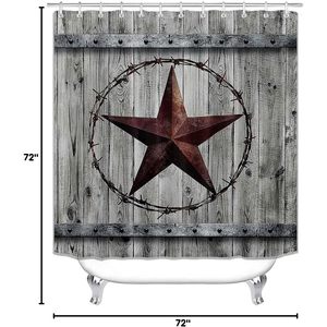 4pcs Western Style Barn Star Accessoires de salle de bain Set Grey Country Rustic Farmhouse avec finition de surface brossée pour porte de garage - Product Image 3