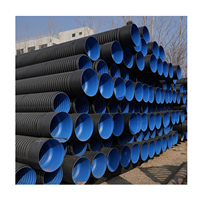 Tuyau de drainage en PE corrugé à double paroi HDPE SN4 SN8 SN16 18 pouces, tuyau de drainage en plastique HDPE, tuyaux en plastique, soufflets