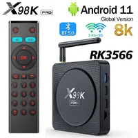 X98K Pro Smart TV Box Android 11 Rockchip RK3566 Quad Core 4GB 32GB 8K HD 1000M 2T2R Dual Wifi Set Top Box Reproductor Multimedia