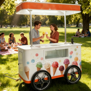 OEM New Electric Small Customizable Ice Cream Mobile Kitchen Food Dining Cart For Sale - Product Image 5