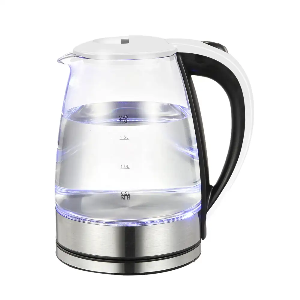 לבן בית מכשירי קקאו קפה סיר LED תאורה להרתיח מים חשמלי זכוכית קומקום