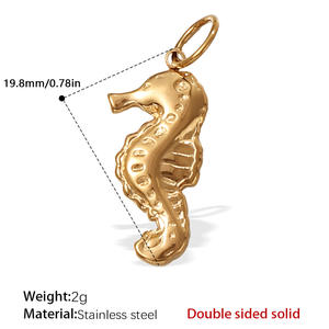 Pendentif Bohème Fleur Rose Femme, Breloque Lune Croissante, Acier Inoxydable Or 18 carats, Breloques Animaux Chien, Vierge Marie, Saint Michel, Tendance - Product Image 3