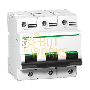 Disjoncteur miniature thermique-magnétique 3 pôles série C120H, courbe C, pour montage sur rail DIN, nouveau modèle A9N18469 - Product Image 1