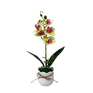 Plante artificielle Paulon Phalaenopsis Orchidée, 34 cm de haut, en plastique souple, décoration intérieure, fleur en pot, décoration de salon, décoration de la maison - Product Image 5