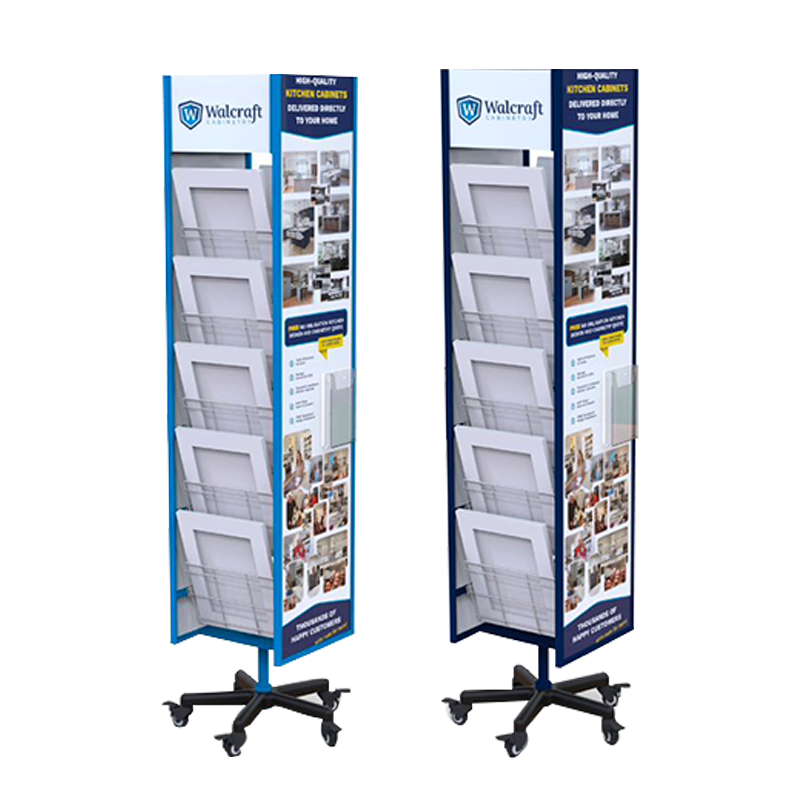 Apache 4-Side Rotating Floor Standing Metal Ceramic Tiles Display Racks Customized Color Logo Customized Size Supermarket Polish — view 3