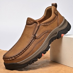 Mocassins en cuir PU rétro britanniques pour hommes, chaussures décontractées à semelle souple en caoutchouc - Product Image 1
