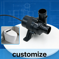 Pompe à eau compacte haute performance 12V sans balais DC IP68 basse pression personnalisable pour chasse d'eau intelligente des toilettes