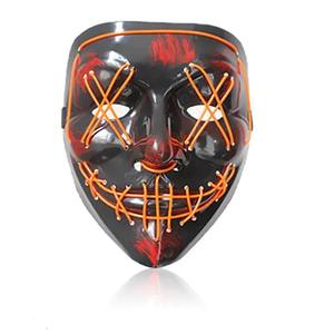 Fábrica China Máscara Led de Halloween Máscara de miedo iluminada para disfraz de Cosplay de Halloween y suministros para fiestas - Product Image 2
