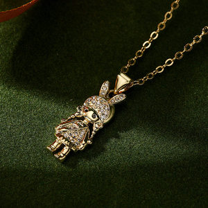 Collier avec pendentifs pour bébés, garçons, filles, enfants, en argent sterling 925 plaqué rhodium, zircon CZ micro-pavé, pour les occasions de fête - Product Image 3