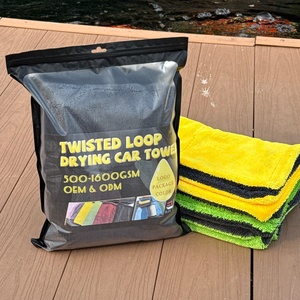 1200gsm 1400gsm Edgeless Absorbent Twisted Loop Microfiber Car Wash Care Detailing <b>Drying</b> Cleaning Micro Fiber <b>Quick</b>-dry <b>Towel</b> - Product Image 1