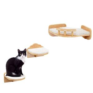 ไม้เนื้อแข็ง DIY ติดผนังโครงรังนกสำหรับแมวปีนเขาของเล่นบันไดสำหรับเตียงสัตว์เลี้ยง - Product Image 4