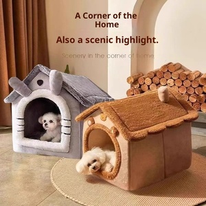 Köpek yuva kış sıcak kapalı güvenlik Pet <span class=keywords><strong>House</strong></span> katı desen nefes küçük ırkları kulübesi - Product Image 2