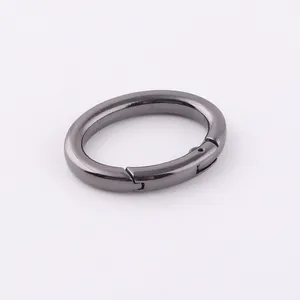 Oval Shape Alloy Metal Bag Spring Snap Clasp Carabiner Ring For Lanyard