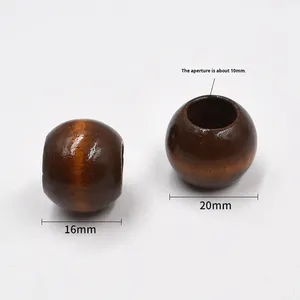 Fabrication de bijoux à bricoler soi-même 20mm grand trou couleur bois naturel rond Lotus <span class=keywords><strong>perles</strong></span> en bois accessoires de chaîne en vrac décoration - Product Image 2
