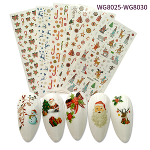 Cinq et dix GMPC/Sedex/ISO/EUDR gros dessins animés de noël chauds <span class=keywords><strong>Nail</strong></span> <span class=keywords><strong>Art</strong></span> autocollant 2D Nowman renne ongles accessoires fournitures - Product Image 1