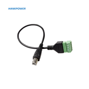 Cable USB 2,0 B macho a ángulo recto de 5 pines, Terminal de tornillo verde, Cable de impresora Balun, convertidor sin soldadura, Cable de extensión - Product Image 1