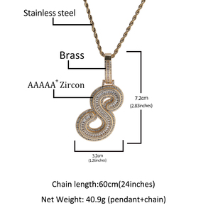 Popolare singola Baguette iniziale lettera ciondolo personalizzato collana <span class=keywords><strong>con</strong></span> <span class=keywords><strong>nome</strong></span> alfabeto maiuscola <span class=keywords><strong>con</strong></span> catena cubana donna uomo - Product Image 5