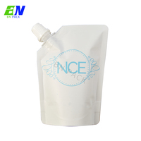 Pochette souple verticale de 250 ml avec bec verseur, finition mate, écologique, en LDPE, impression numérique, pour emballage de crème cosmétique