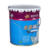 Cubo de acero de 5 galones con tapa de enchufe de metal impresa a todo color, lata de grado alimenticio para almacenamiento de alimentos con pintura al agua