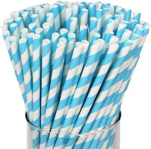 قشات ورقية مخططة مخصصة 6×197 مم صديقة للبيئة للزفاف/حفلات أعياد الميلاد، قشات يمكن التخلص منها بالجملة للزينة - Product Image 3