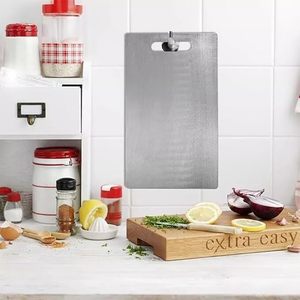 Planche à découper en titane pur, écologique, ultra-légère, double face, design classique, emballée, portable, qualité alimentaire - Product Image 3