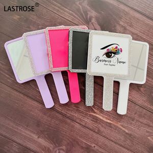 <b>Small</b> Handheld <b>Mirror</b> With Bling Rhinestone Private Label Square Heart Shaped Makeup <b>Mirrors</b> - Product Image 1