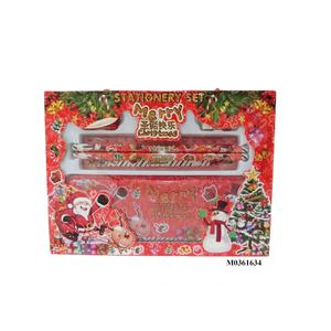 Coffret de papeterie ITTL pour Noël en promotion : jouets de dessin en plastique avec crayons, gommes et taille-crayons - Product Image 1