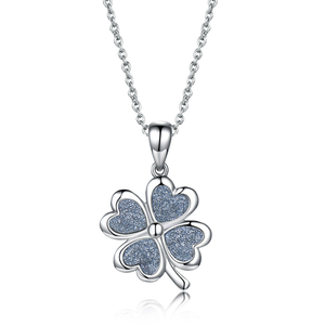 Elegante <span class=keywords><strong>Collana</strong></span> di Lusso in <span class=keywords><strong>Argento</strong></span> Sterling 925 con <span class=keywords><strong>Quadrifoglio</strong></span> in Polvere d'Oro 18k - Product Image 5