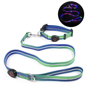 SinSky-Conjunto de <span class=keywords><strong>collar</strong></span> de correa de perro LED para mascotas, correas brillantes impermeables de PVC, correa de <span class=keywords><strong>collar</strong></span> de perro Led para mascotas, seguridad para caminar de noche - Product Image 1