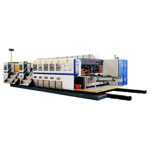 Automatic multicolor corrugated carton pizza box flexo cardboard printing slotting die cutting machine in china